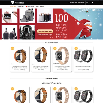 Mẫu website bán đồng hồ Macinsta