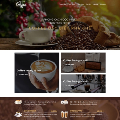 Mẫu web bán cà phê